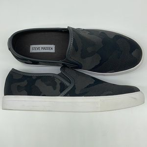 Steve Madden Shoes | Steve Madden Grayblack Camouflage Benning Slip Ons